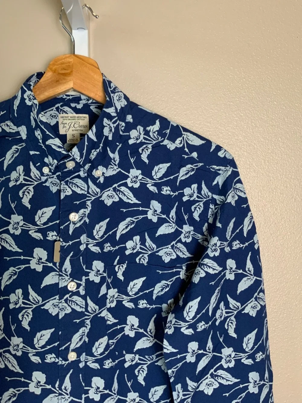 J. Crew Slim Stretch Secret Wash Button Down Shirt Bell Flowers Print